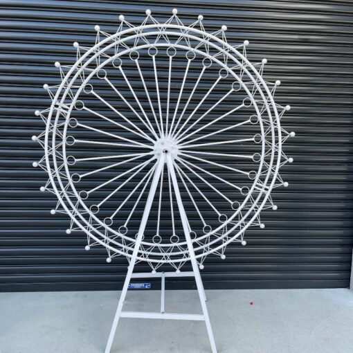 White Metal Ferris Background - white party and event prop from SP Events Sydney.