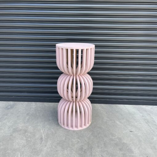 Ava 2 plinth - pink pillar stand and table from SP Events Sydney for hire.