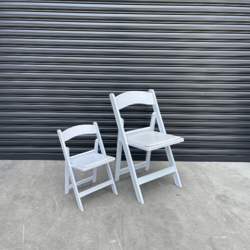Gladiator Chairs - White folding chairs in 2 sizes with padding from the number one hire company in Sydney, SP Events.
