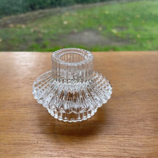 Clear Round Small Crystal Dinner Candle Holder from SP Events, Sydney's number 1 events hire company.