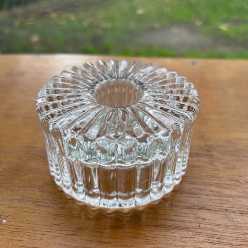 Clear Crystal Dinner Candle Holder now for rent through Sydney's number 1 party higher SP Events