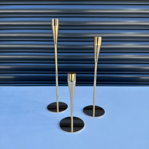 3 Size Gold Dinner Candle Holder from SP Events, Sydney's number 1 events hire company.