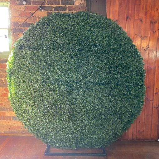 Green faux plant event prop backdrop. Round, full size from Sydney's best event and prop hire company SP Events