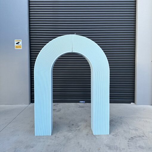 Alyssia Arch - Small blue rippled background arch - for hire from SP Events Sydney.