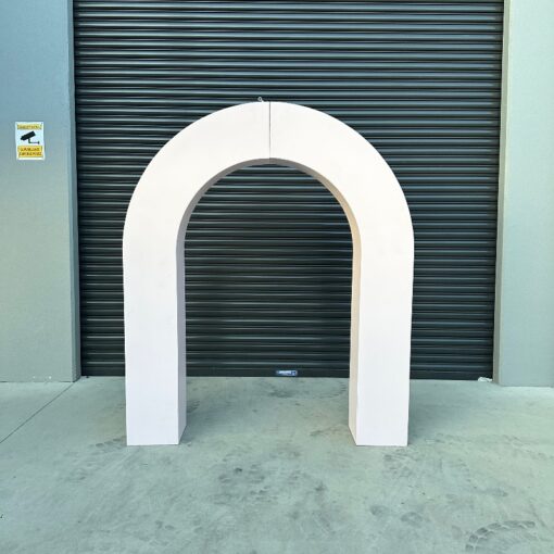 Alyssia Arch - Small white smooth background arch - for hire from SP Events Sydney.